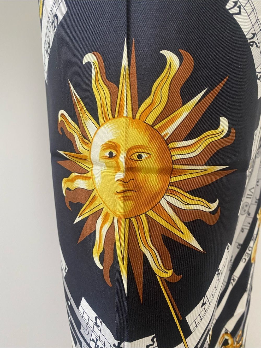 JBK Collection 100% Silk Scarf Black, Gold & White Zodiac Celestial Luxurious - Picture 13 of 16
